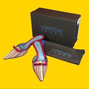 Fab Lambertson Truex striped pointed mules